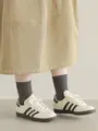 【WEB限定】上品な大人カラーリブショートソックス ミドルグレー