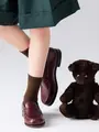 【WEB限定】上品な大人カラーリブショートソックス コゲチャ