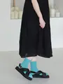 【WEB限定】上品な大人カラーリブショートソックス アクアマリン