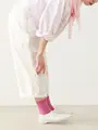 【WEB限定】薄手6×2リブショートソックス ピンク