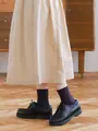 【WEB限定】薄手6×2リブショートソックス ダークバイオレット