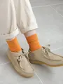 【WEB限定40色】オールシーズン履けるカラフルソックス マンゴー