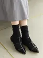 【WEB限定】すっきり細見え1×1リブソックス クロ