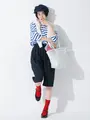 【WEB限定】すっきり細見え1×1リブソックス レッド