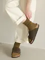 【WEB限定】すっきり細見え1×1リブソックス オリーブ