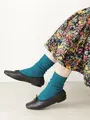 【WEB限定】すっきり細見え1×1リブソックス ターコイズブルー