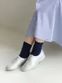 【WEB限定】すっきり細見え1×1リブソックス インクブルー