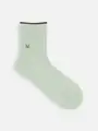 【WEB限定】トップ切替刺繍ソックス / 24.5-26.5cm ミント+カエル