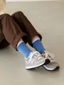 【WEB限定】かかとケアコットンブレンドソックス インディゴブルー