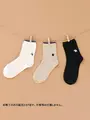 【WEB限定】トップ切替刺繍ソックス 24.5~26.5cm 3足セット Aセット