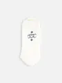 岡山限定【llnuit】フェイス刺繍2×2リブソックス オフホワイト×フェイス