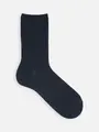【Tabio MEN】WEB限定/リブ鹿の子ベタクルーソックス ネイビー