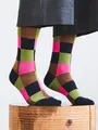 【Tabio MEN】クレイジーブロックレギュラー丈ソックス（窪塚洋介着用商品） ネイビー＋ピンク