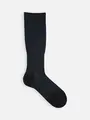 【Tabio MEN】ちょうどいいソフト着圧のノンパイルハイソックス(23.0~25.0cm) ブラックネイビー