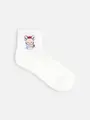 キッズ チュッピー刺繍コットンリブショートソックス 19～21cm シロ×チュッピー