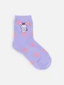 キッズ チュッピー刺繍ハート柄ショートソックス 19~21cm ラベンダー×チュッピー