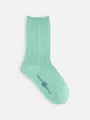 【TABIO’S COTTON】リブクルー丈ソックス（16-18㎝） アオミドリ
