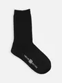 【TABIO’S COTTON】FatRib クルー丈ソックス(19-21㎝) クロ