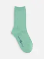 【TABIO’S COTTON】FatRib クルー丈ソックス(19-21㎝) アオミドリ