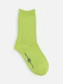 【TABIO’S COTTON】FatRib クルー丈ソックス(19-21㎝) キミドリ