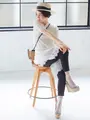 チュールピンドット柄ソックス オフホワイト
