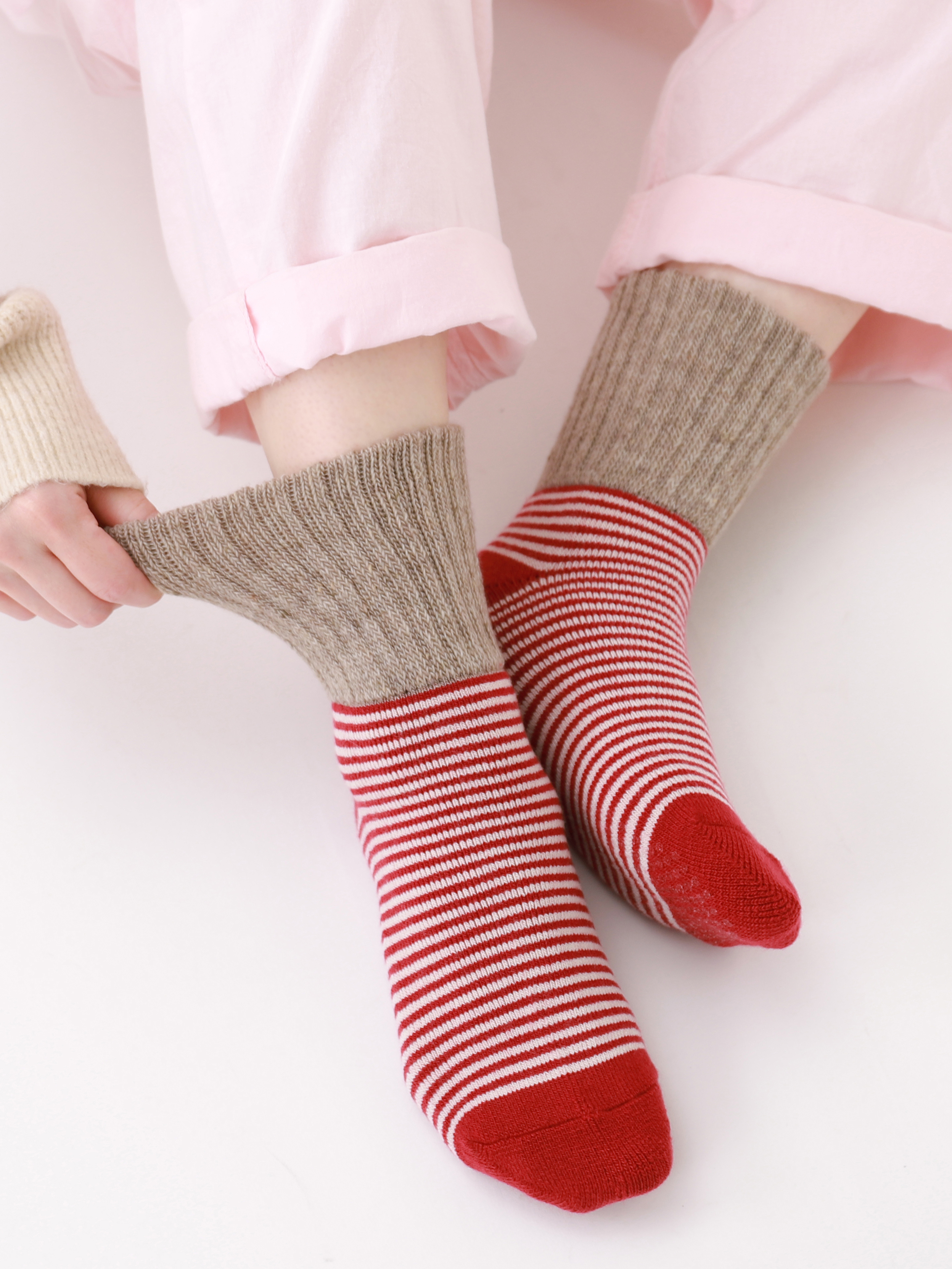 アメリブボーダーパイルルームショートソックス ( 011132923 ) | 靴下