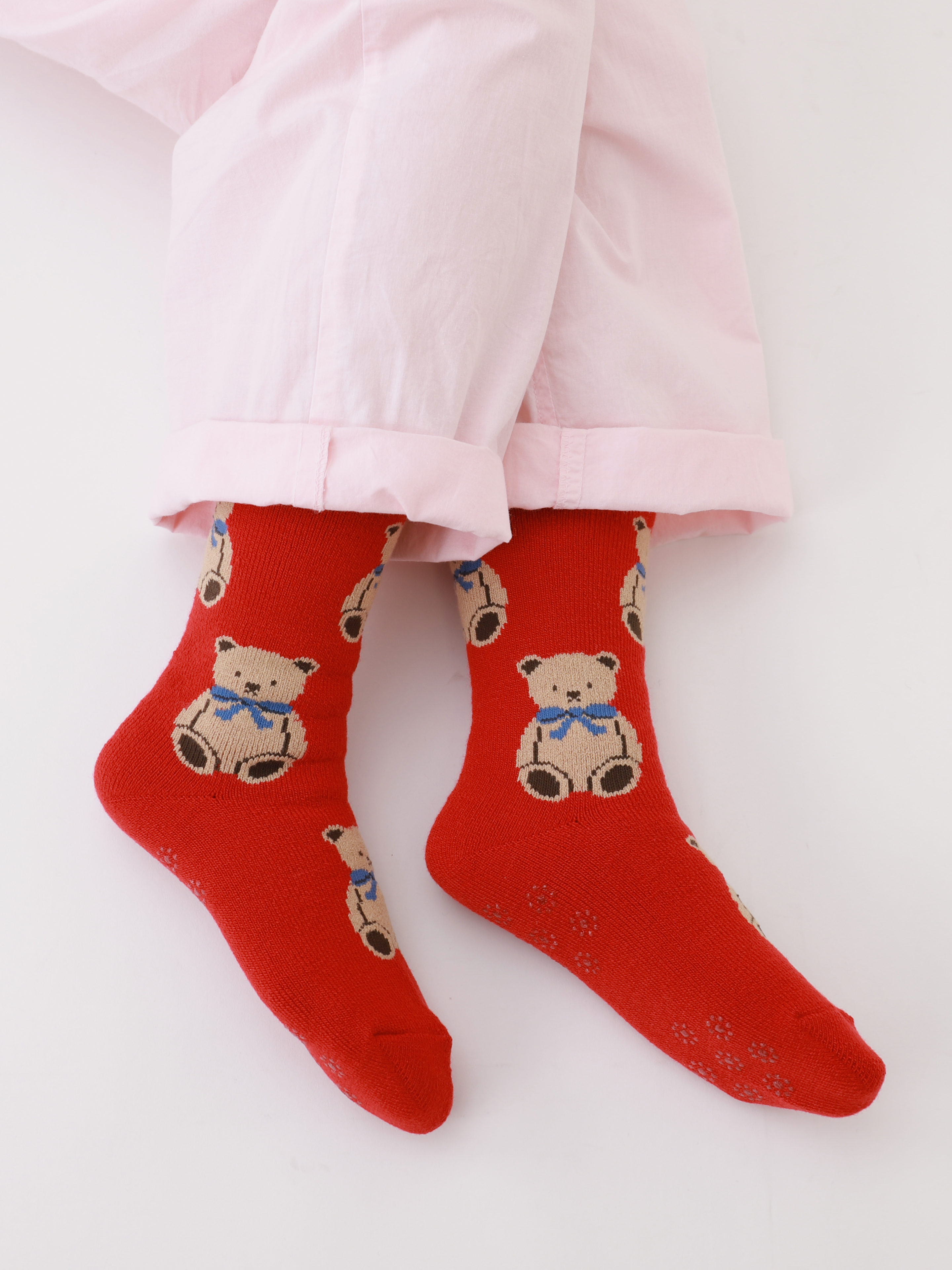 くま柄裏起毛ルームショートソックス ( 011136690 ) | 靴下屋公式通販