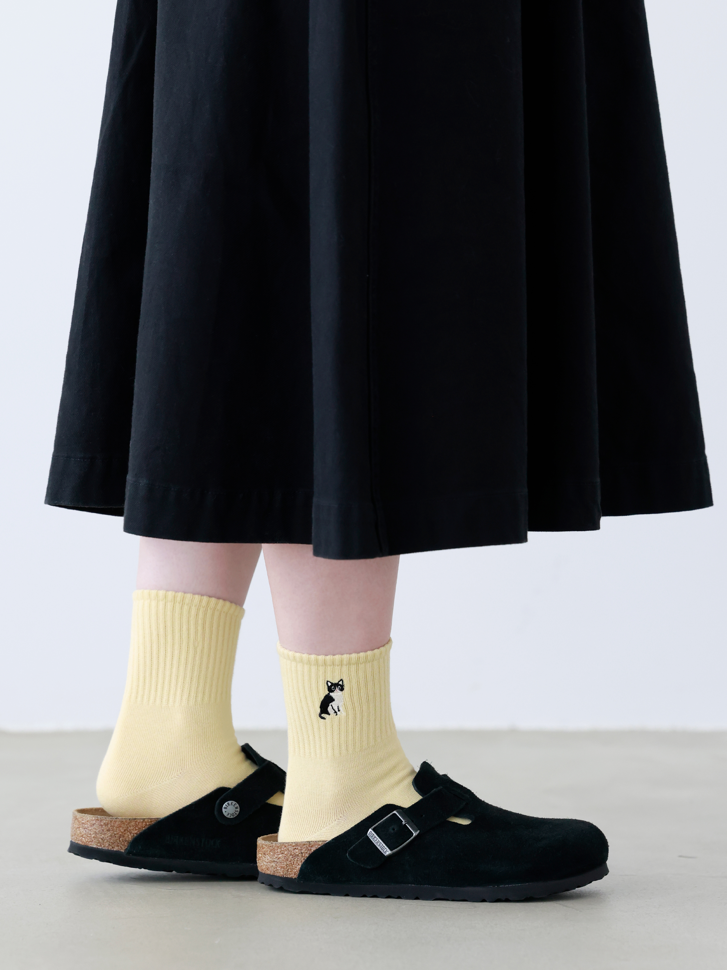 ねこ刺繍アメリブショートソックス ( 011137222 ) | 靴下屋公式通販