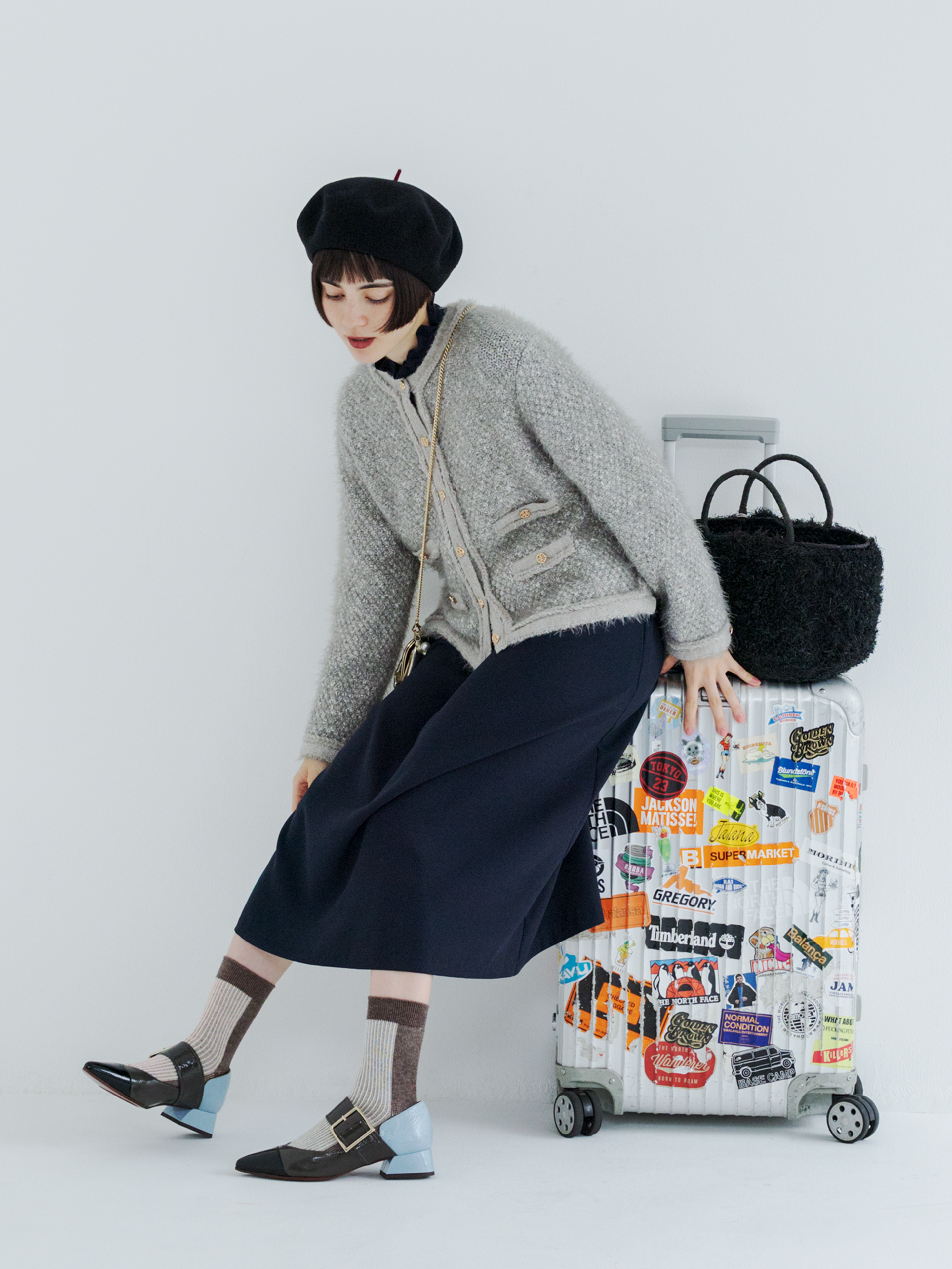 ふわふわ ふわふわラメバイカラージャカードソックス ( 011141533