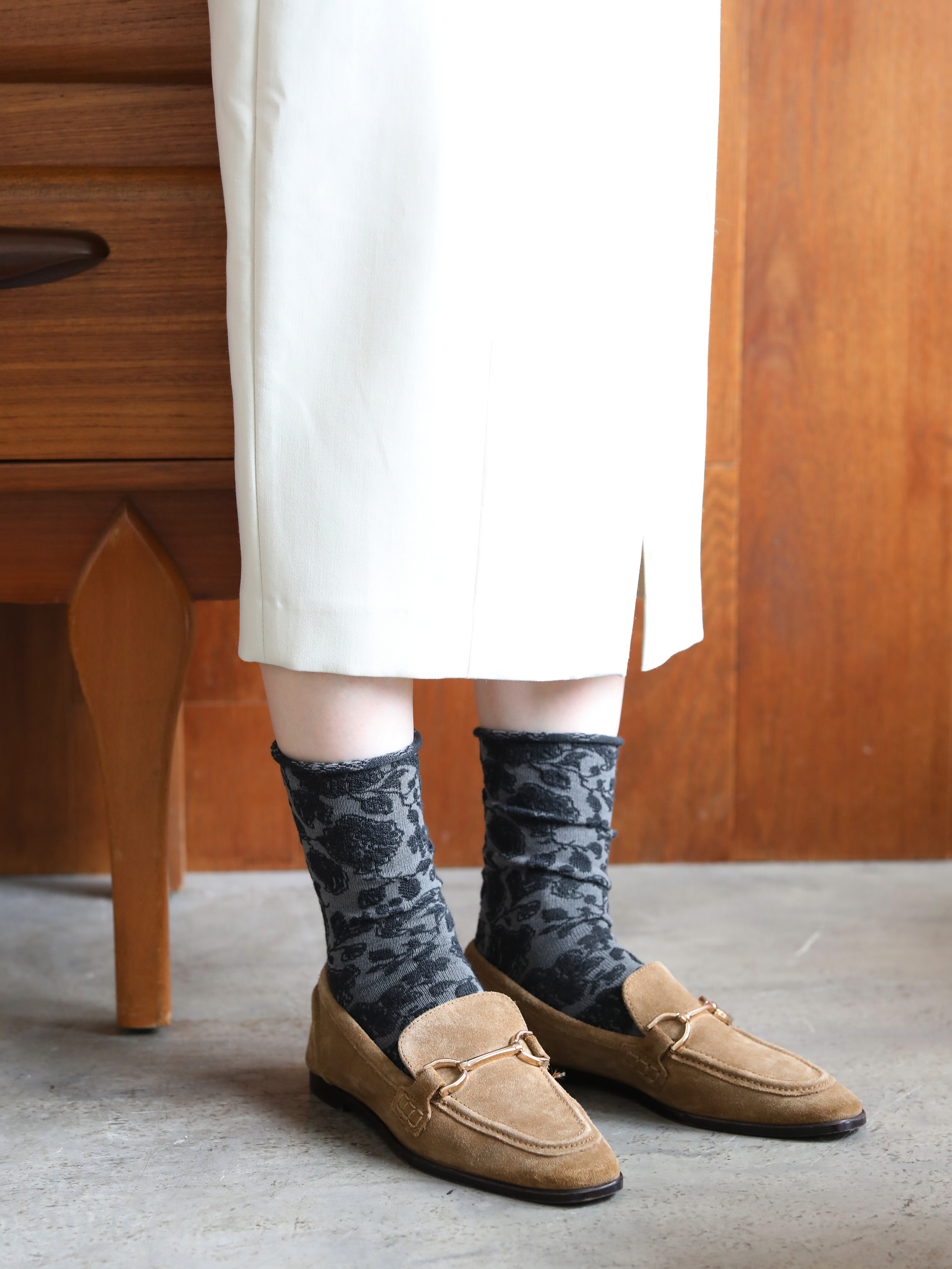 バナウォームフラワーフロートロールショートソックス ( 021132559