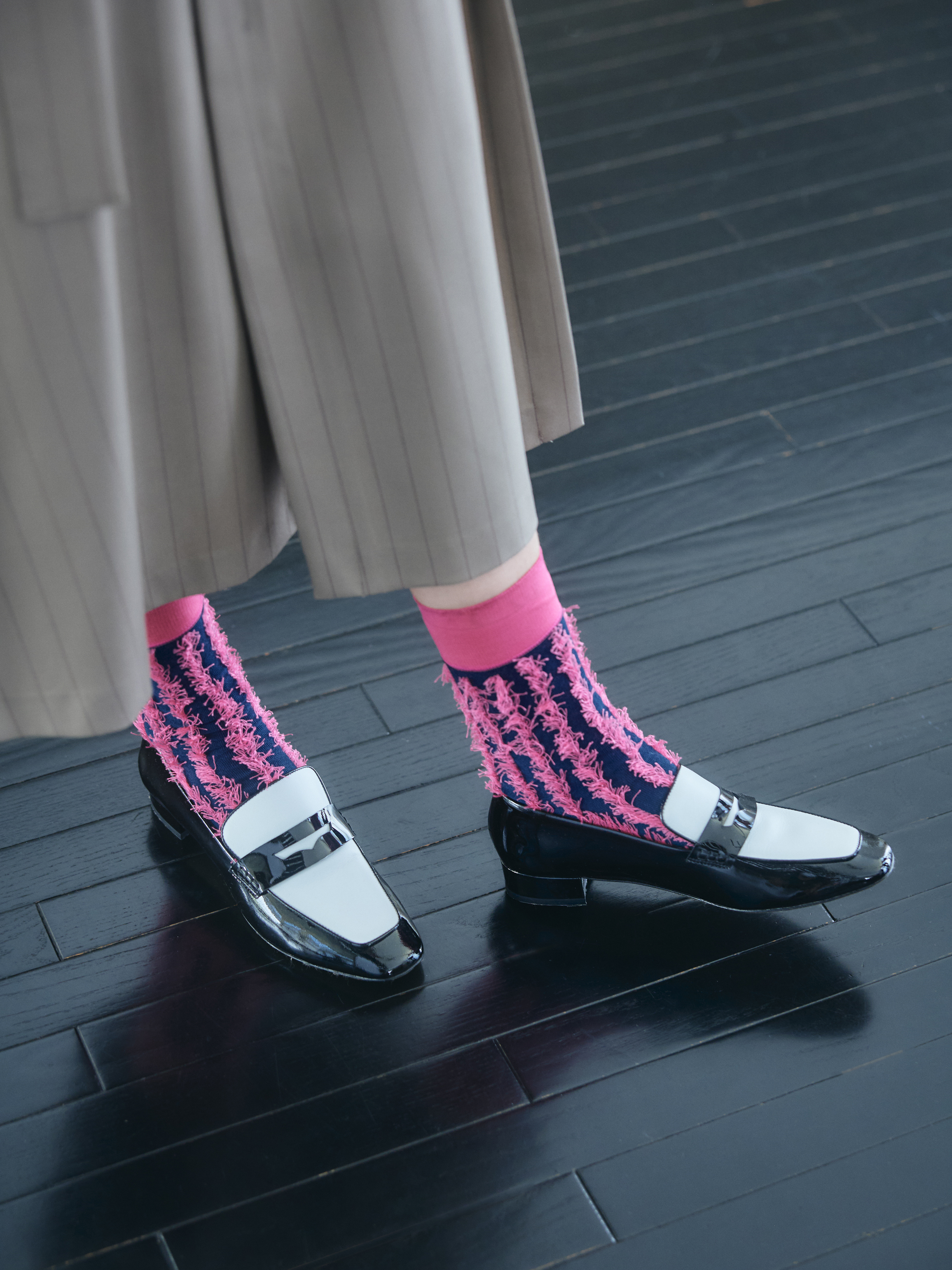 赤青ストライプ ノースリーブソックス 赤青ストライプ ノースリーブ