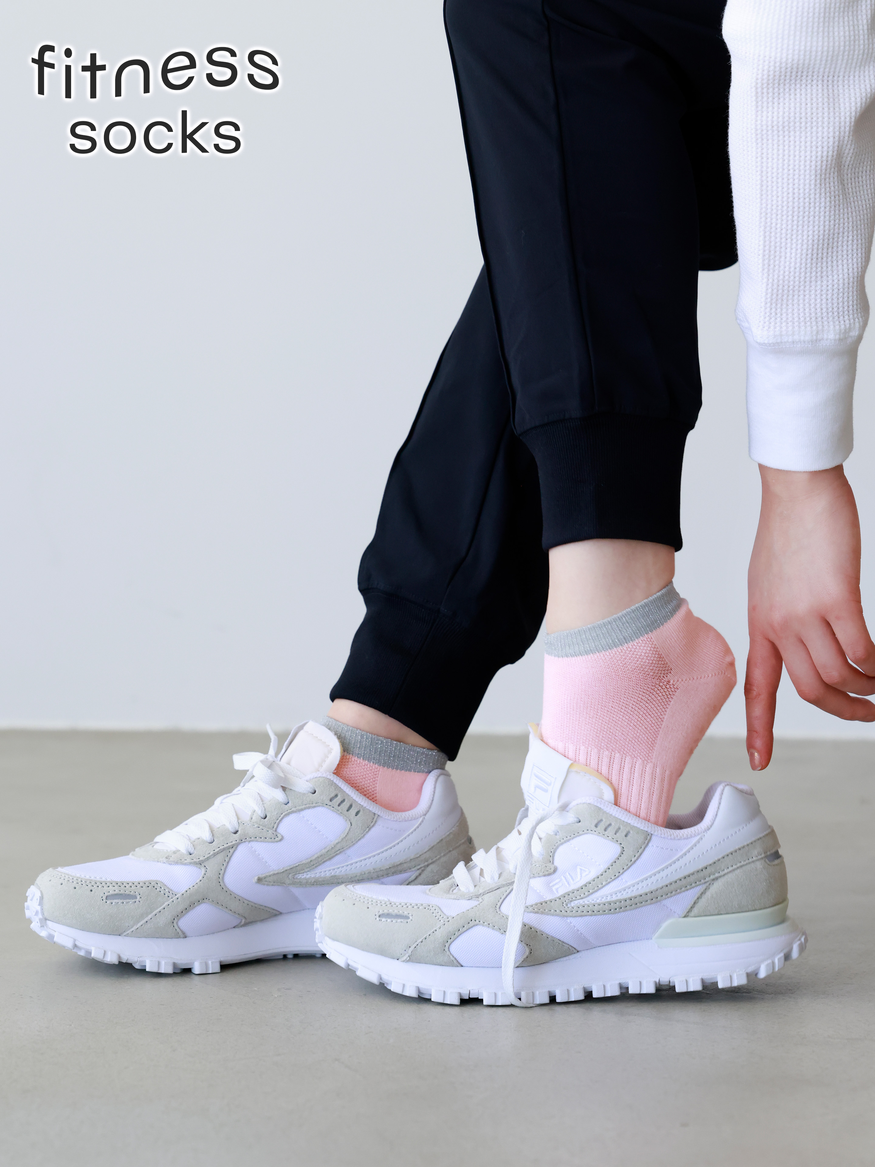 快脚Labo】フィットネス/トップラメスニーカー丈ソックス ( 051120025