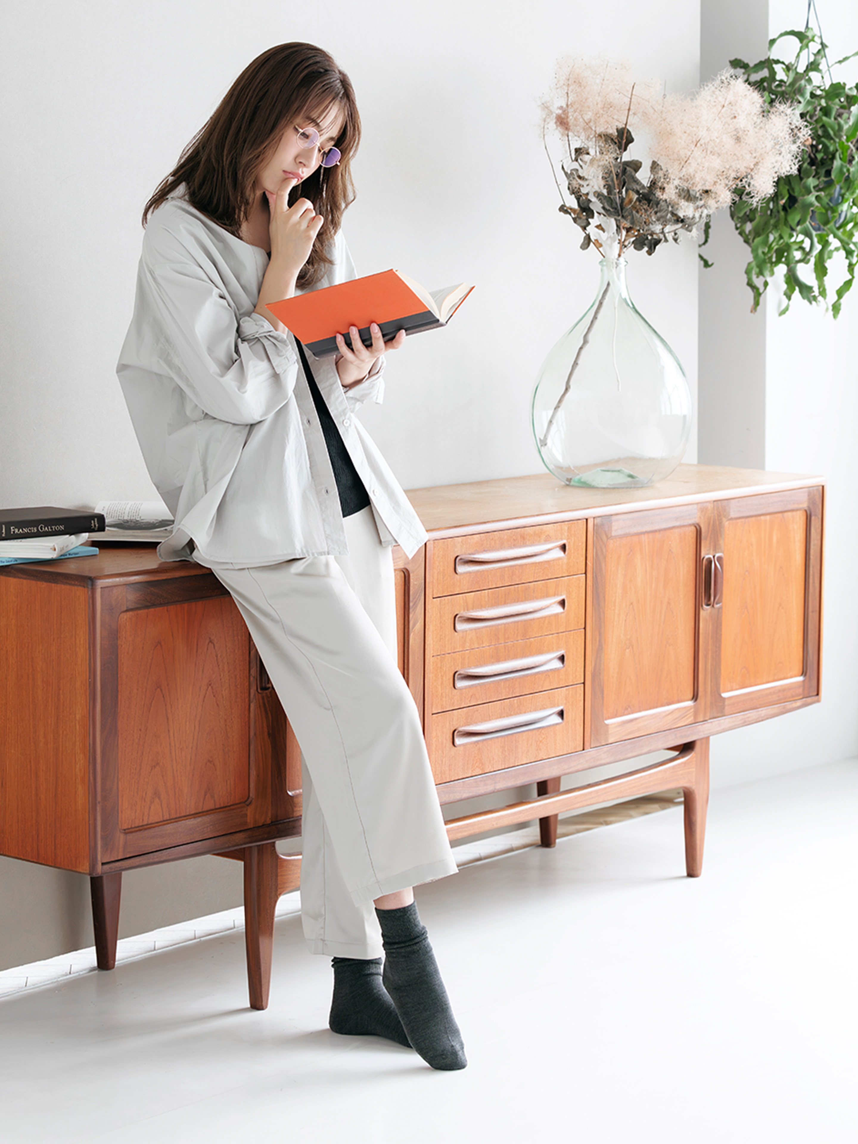 温脚Labo】光電子×ウール 履き口ゆったり底パイルソックス ( 051140115