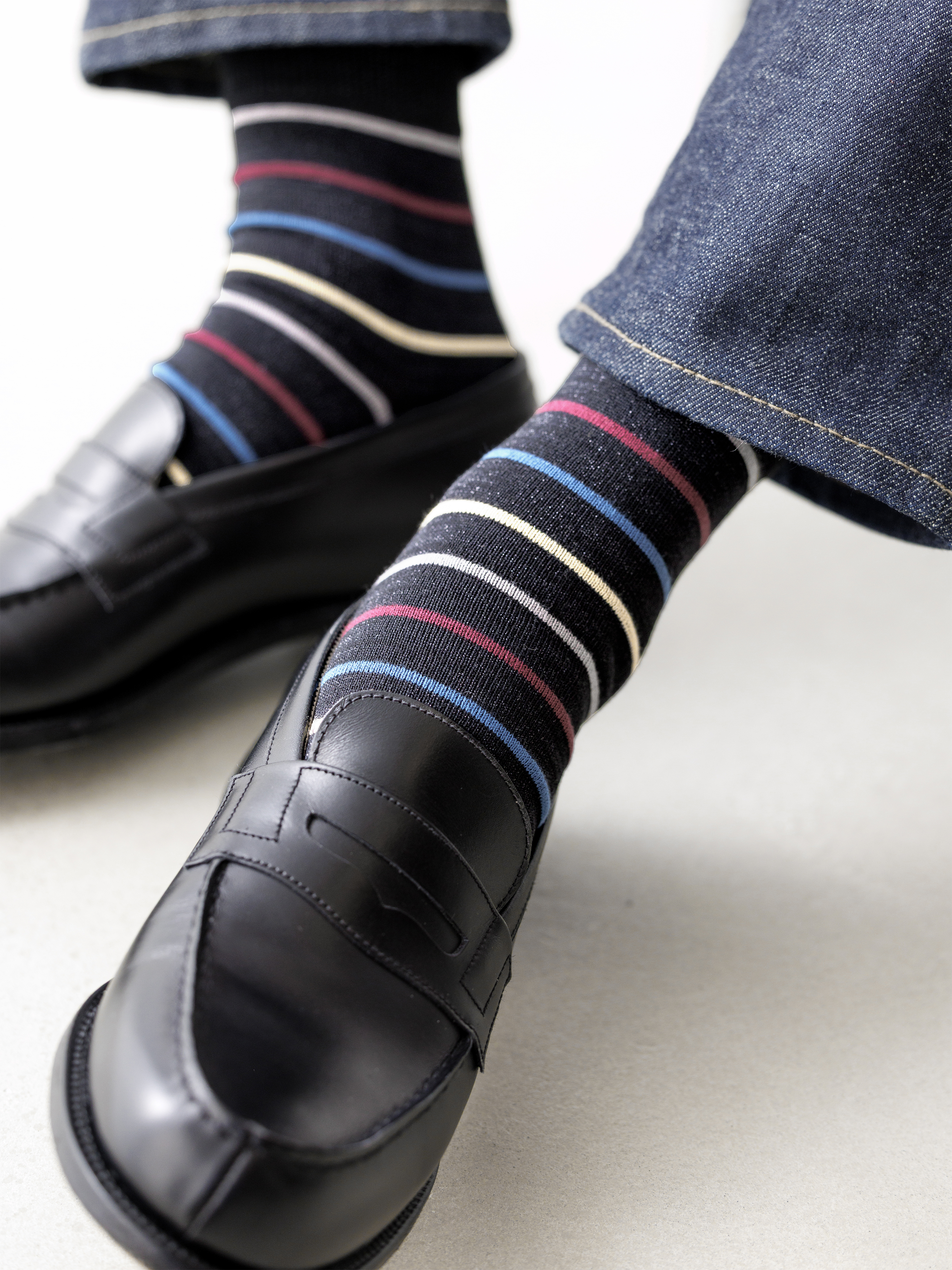 Tabio MEN】ラメピンボーダーショートソックス ( 062130267 ) | 靴下屋