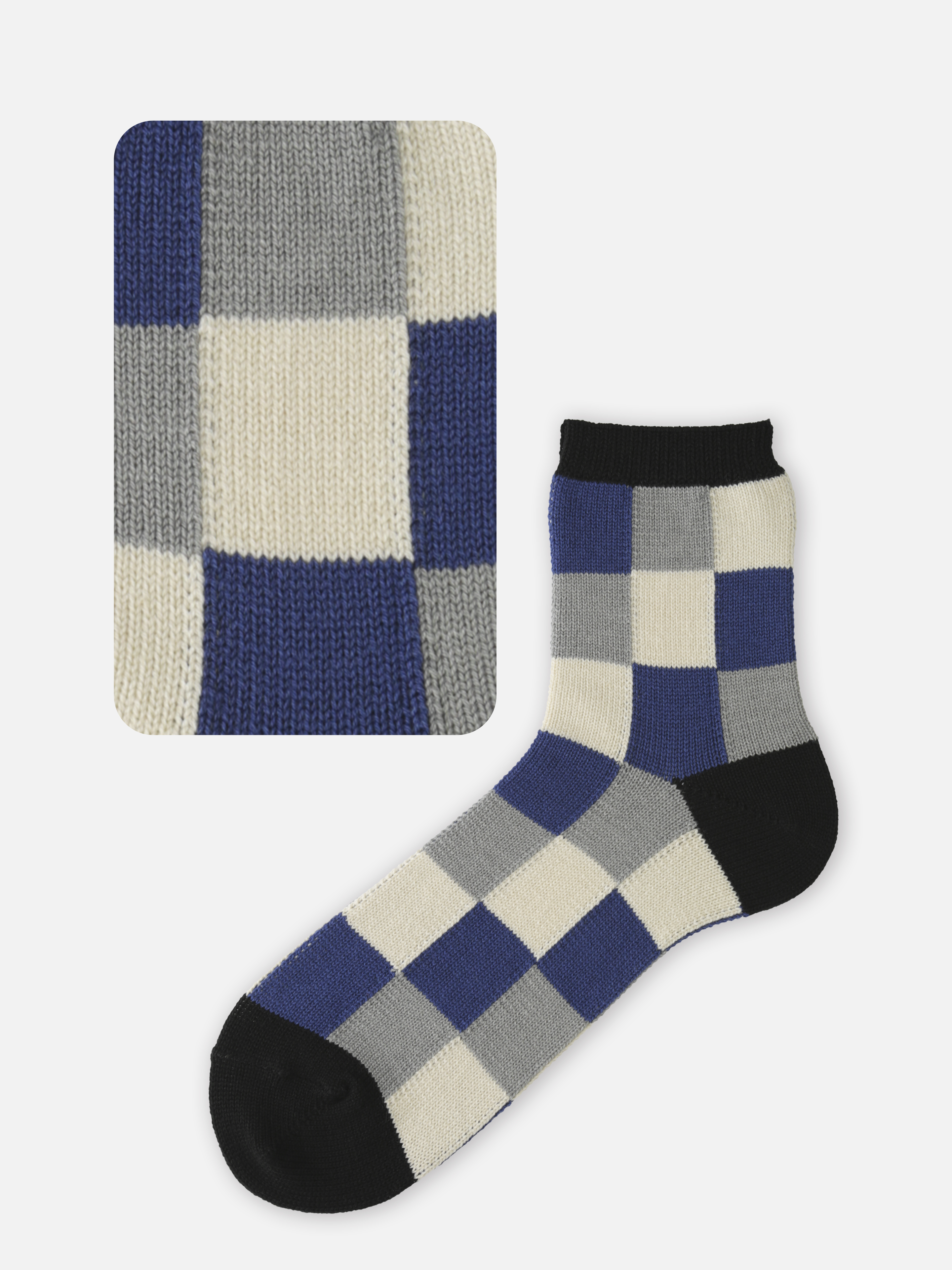 【Tabio MEN】ブロックチェックショートソックス ( 062131248 ) | 靴下屋公式通販 Tabio オンラインストア