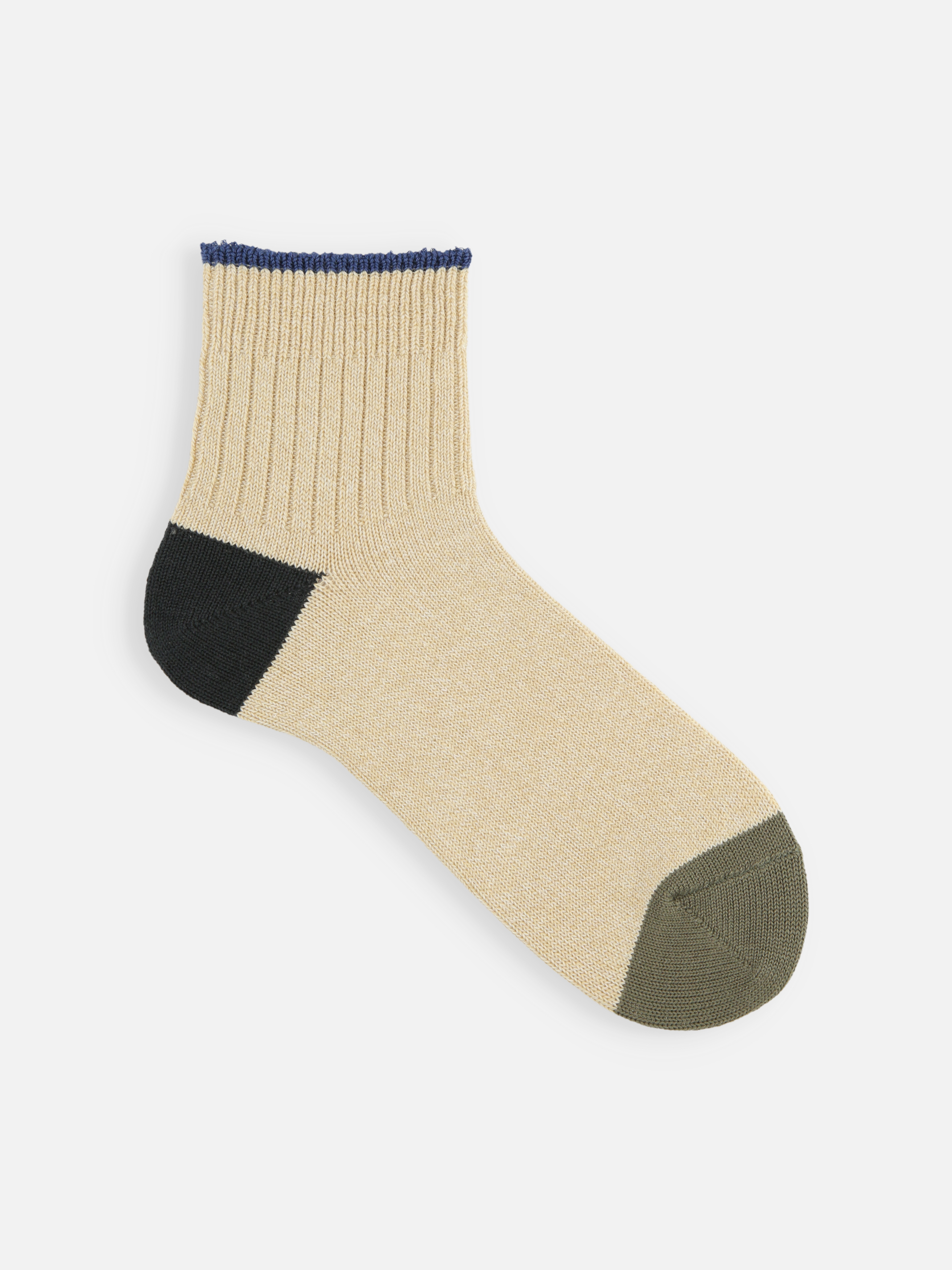 Tabio MEN】撚り杢リブベタ2面切替ショート丈ソックス ( 062131397