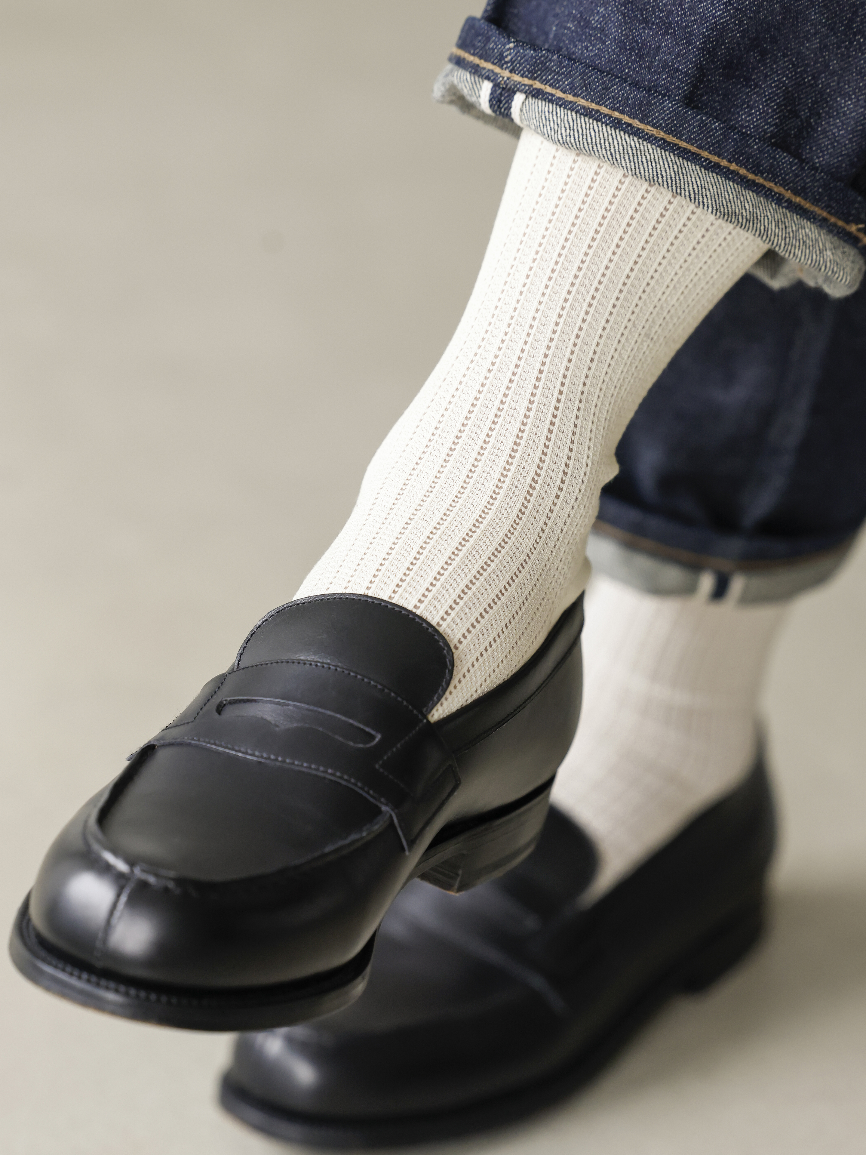 Tabio MEN】紳士のためのストライプメッシュソックス ( 062140126