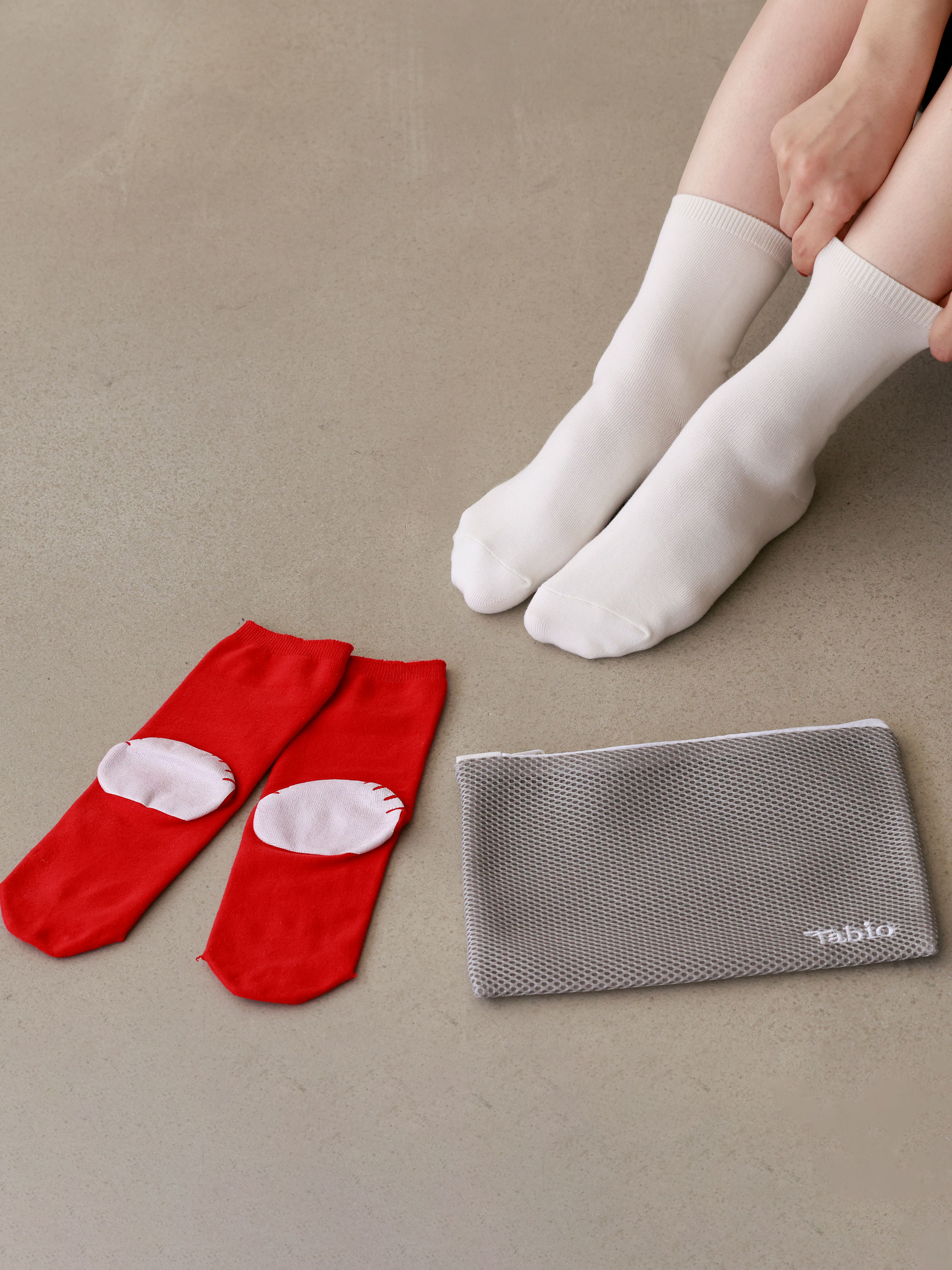 WEB限定】かかとケアコットンブレンドソックス 洗濯ネット付2足セット